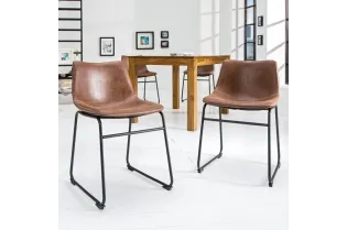 2 tabourets de bar design coloris brun 2