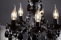 Lustre style baroque 5 branches en acrylique noir