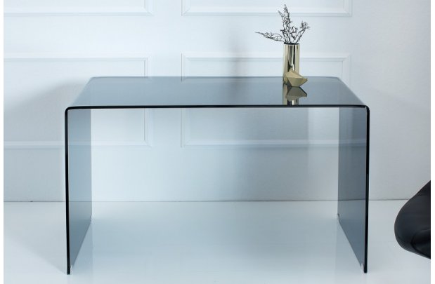 Table de bureau contemporaine de 120cm coloris anthracite en verre trempé