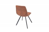 Lot de 4 chaises de salle à manger design scandinave coloris brun claire en microfibre