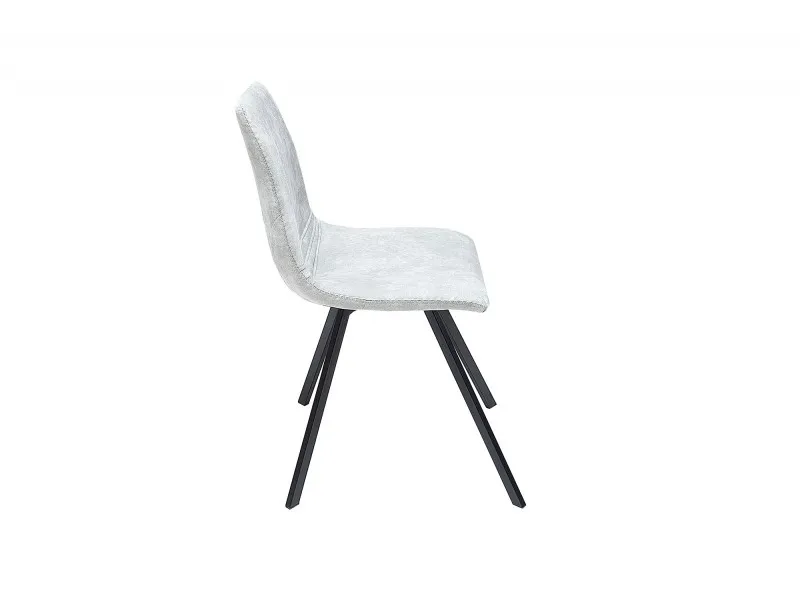 Lot de 4 chaises de salle à manger design scandinave coloris gris claire en microfibre