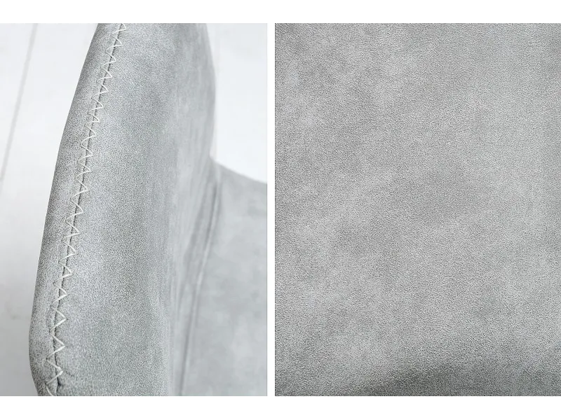 Lot de 4 chaises de salle à manger design scandinave coloris gris claire en microfibre