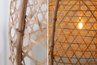 Lampe à suspension design naturel en bambou entrelacé