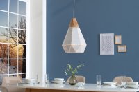 Lampe suspension design scandinave coloris blanc en métal et en bois massif