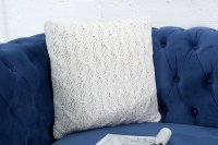 Coussin design maille de 45cm en coton coloris blanc