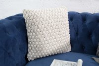 Coussin maille moderne coloris blanc de 45cm en coton