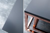 Ensemble de 2 tables basses design coloris anthracite et cuivre