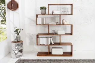 étagère moderne de 150cm en bois massif coloris naturel 2