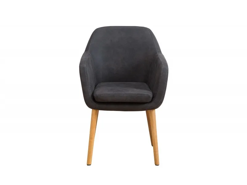 Chaise contemporaine de salle à manger coloris gris vintage en microfibre