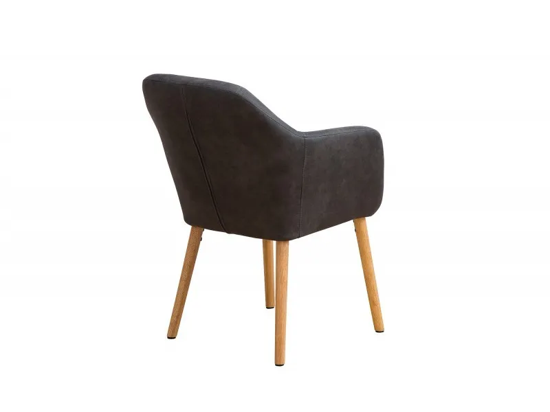Chaise contemporaine de salle à manger coloris gris vintage en microfibre