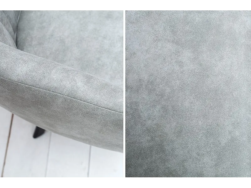Chaise de salle à manger design vintage de couleur gris pierre en microfibre