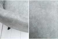 Chaise de salle à manger design vintage de couleur gris pierre en microfibre