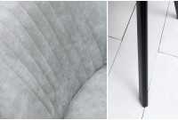 Chaise de salle à manger design vintage de couleur gris pierre en microfibre