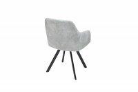 Chaise de salle à manger design vintage de couleur gris pierre en microfibre