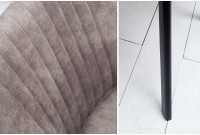 Chaise de salle à manger design vintage de couleur gris taupe en microfibre