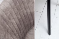 Chaise de salle à manger design vintage de couleur gris taupe en microfibre