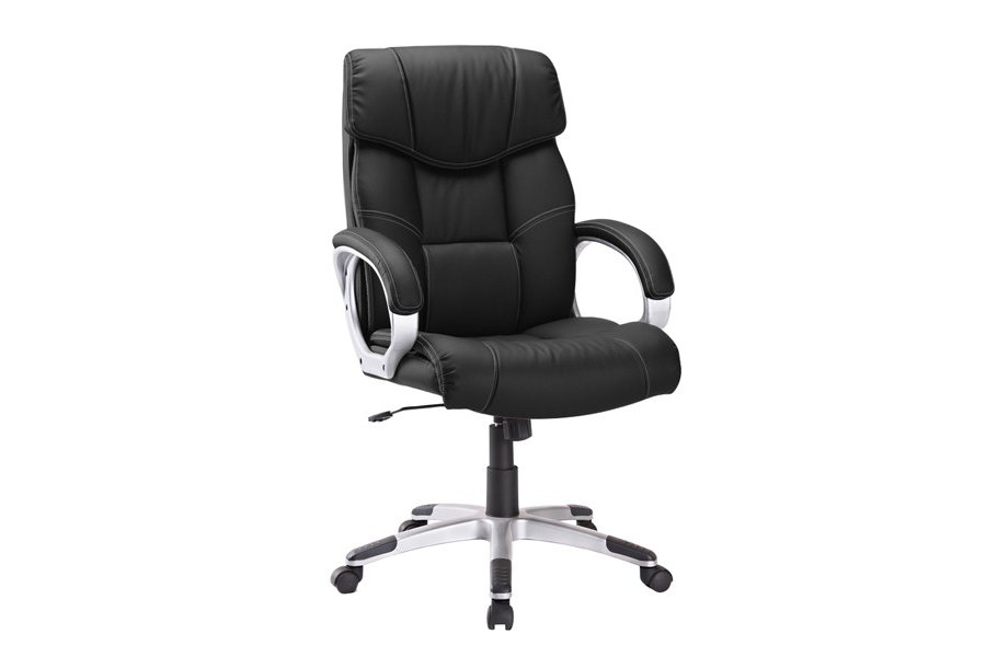 fauteuil de bureau réglable revêtue simili cuir teinté noir