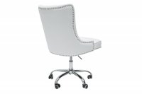 Chaise de bureau moderne en simili cuir de couleur blanche avec roulettes