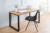 Table de bureau de 120 cm coloris naturel et noir