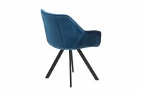 Lot de 2 Chaises design scandinave de salle à manger coloris bleu en microfibre avec piétement en métal