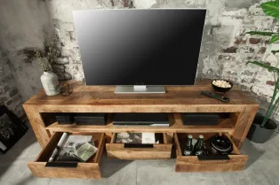 Meuble TV design industriel 170 cm en bois massif 2