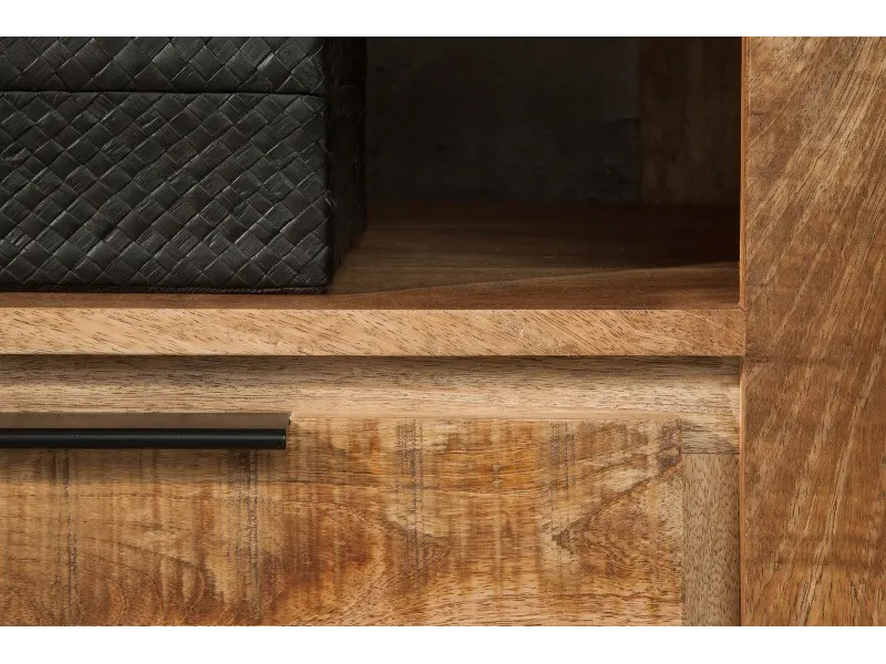 Meuble TV design industriel 170 cm en bois massif