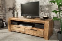 Meuble TV design industriel 130 cm en bois massif