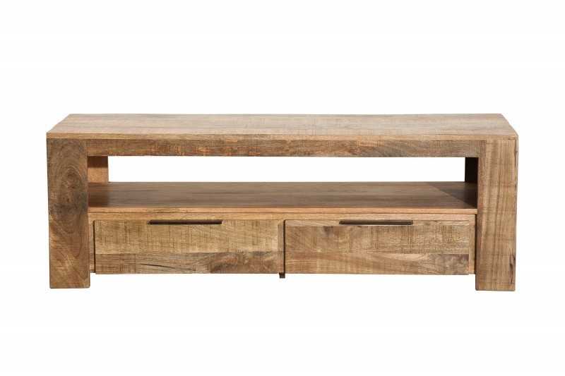 Meuble TV design industriel 130 cm en bois massif