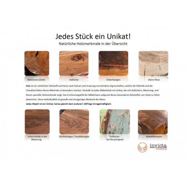 Meuble TV design industriel 130 cm en bois massif