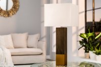 Lampe de table naturel en bois massif et tissu 67cm