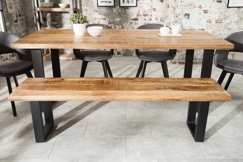 Banquette design 170cm en Fer, Bois de Mangue