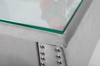 Table de chevet design baroque 47cm avec tiroir gris clair