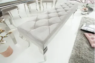 Banquette design BAROQUE  172cm en velours et acier inoxydable 2