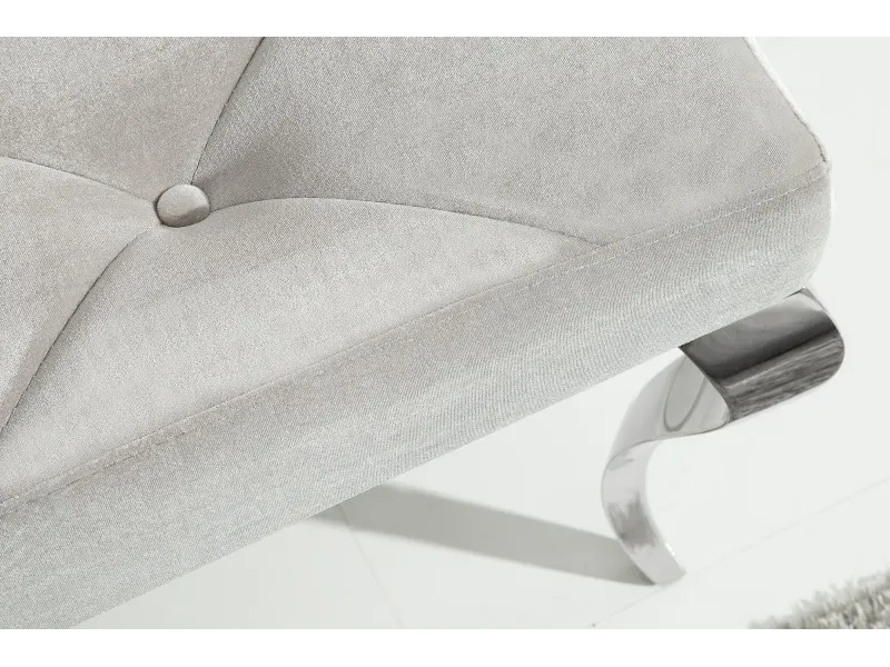 Banquette design BAROQUE  172cm en velours et acier inoxydable