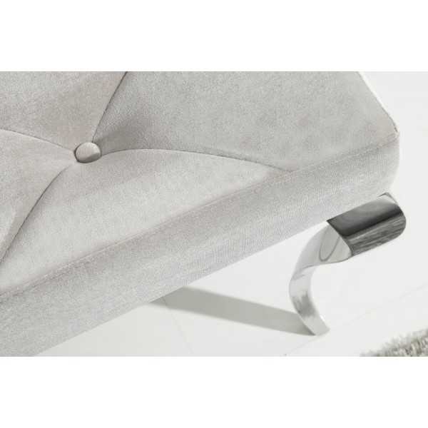 Banquette design BAROQUE  172cm en velours et acier inoxydable