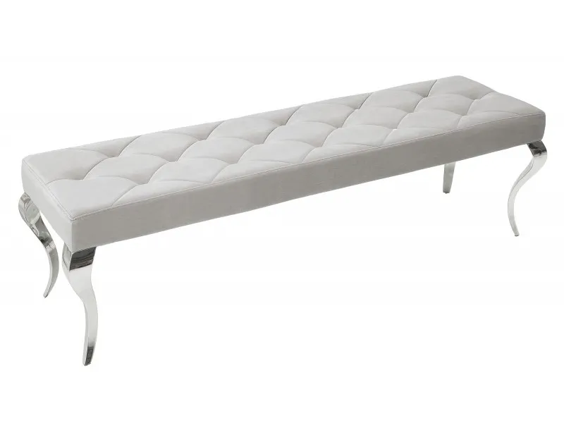 Banquette design BAROQUE  172cm en velours et acier inoxydable
