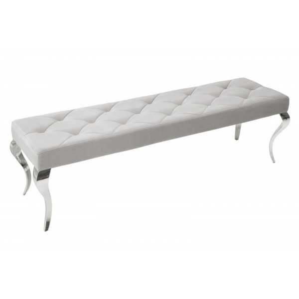 Banquette design BAROQUE  172cm en velours et acier inoxydable