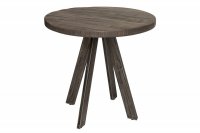 Table à manger 80cm haute de style industriel coloris gris en bois massif et métal