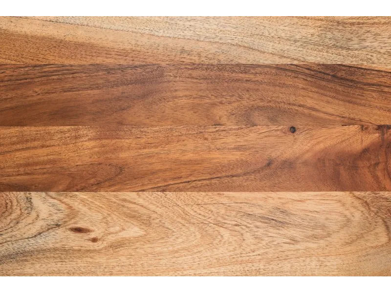 Table d'appoint design industriel coloris naturel et noir en bois massif et métal