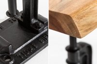 Table d'appoint design industriel coloris naturel et noir en bois massif et métal