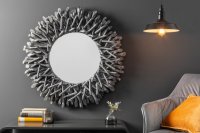 Miroir design naturel en bois flotté de couleur gris