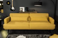 Canapé design scandinave de 214 cm coloris jaune moutarde