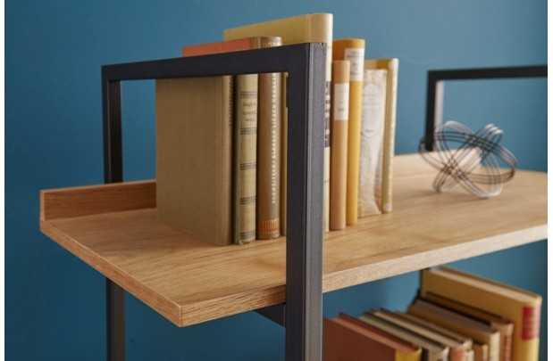 Etagère design industriel en bois coloris naturel