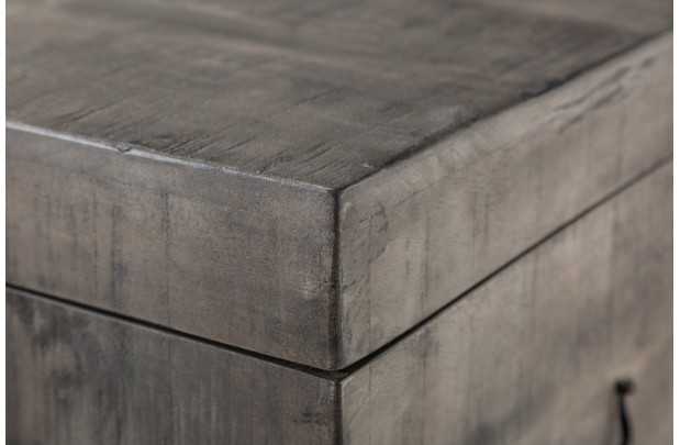 Banc coffre de 115cm en bois massif coloris gris