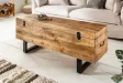 Banc coffre de 115cm en bois massif coloris naturel