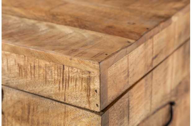 Banc coffre de 115cm en bois massif coloris naturel