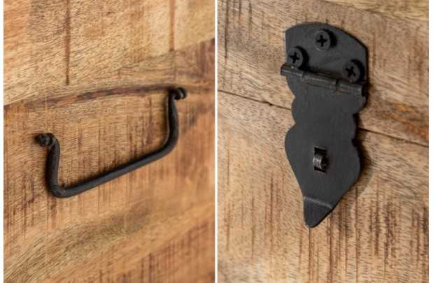 Banc coffre de 115cm en bois massif coloris naturel