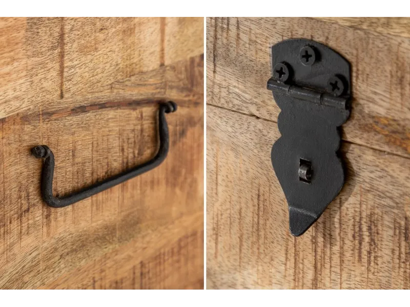 Banc coffre de 115cm en bois massif coloris naturel