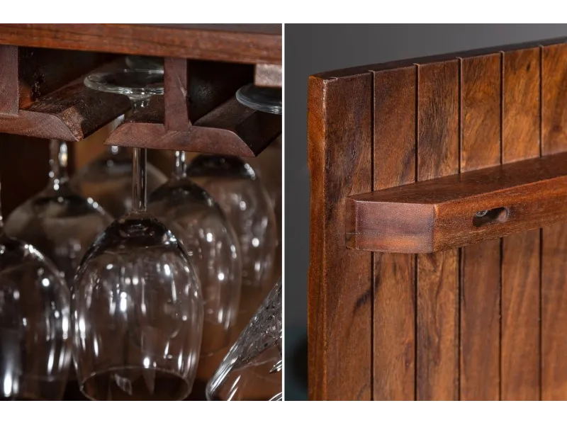 Meuble bar en bois massif coloris naturel