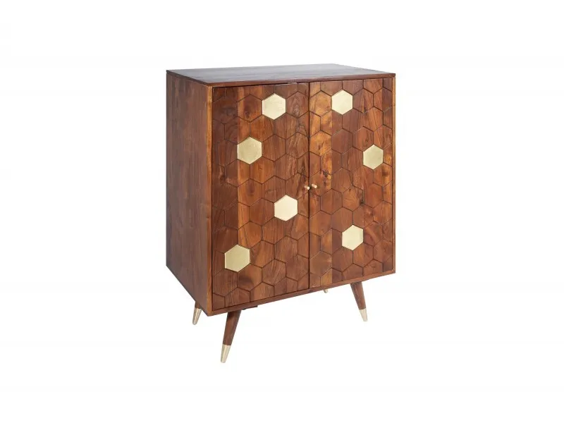 Meuble bar en bois massif coloris naturel